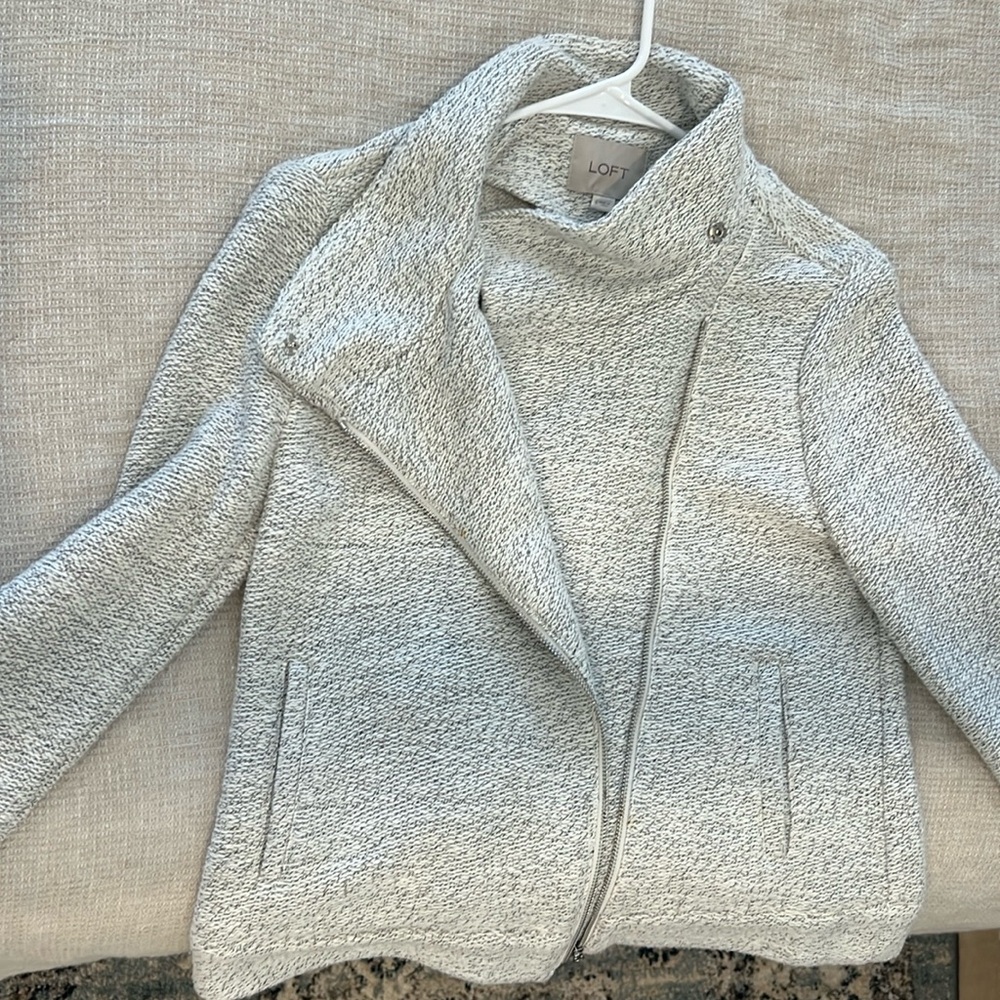 LOFT grey/white jacket. Great for business attire with black bottoms.